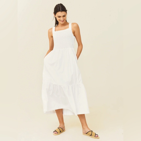 NWOT TROVATA Dolores Midi Dress in White Size XS